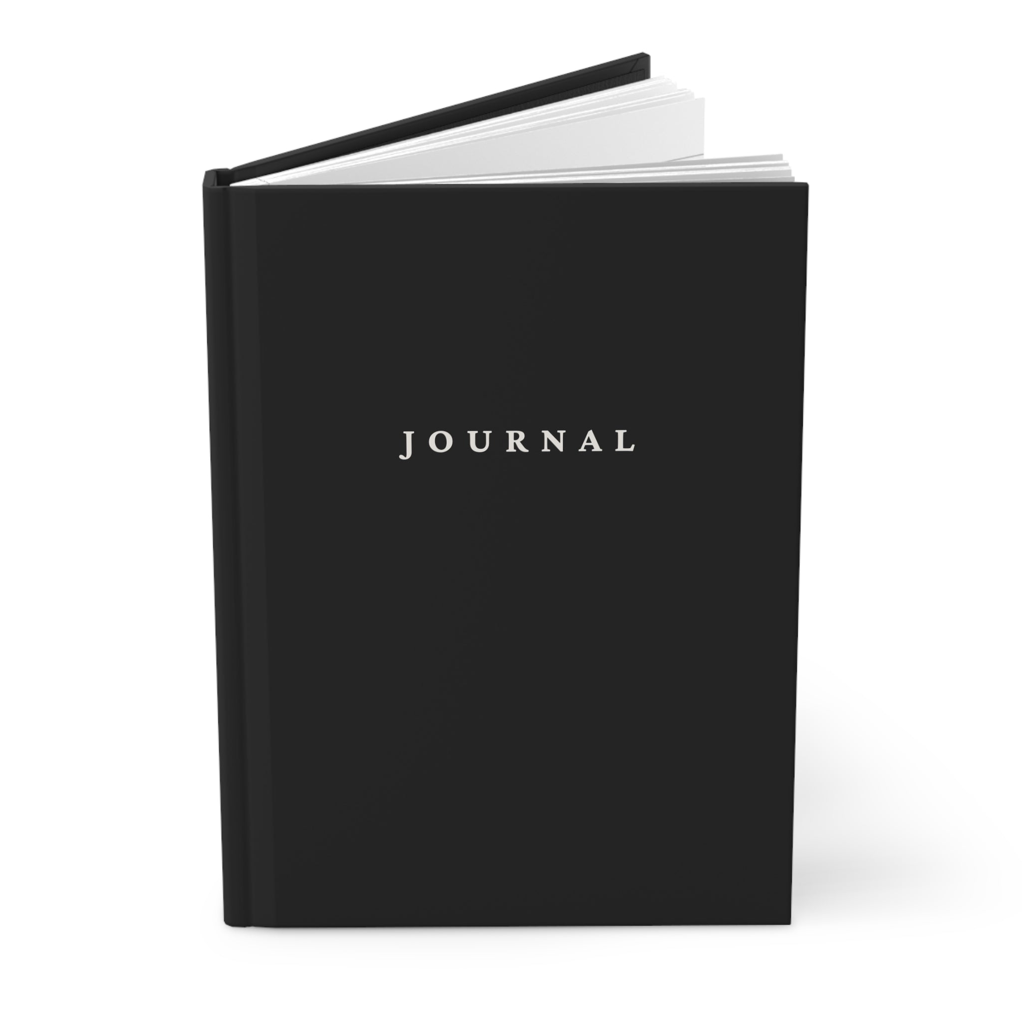 Minimalist Black Hardcover Journal — Matte "JOURNAL"