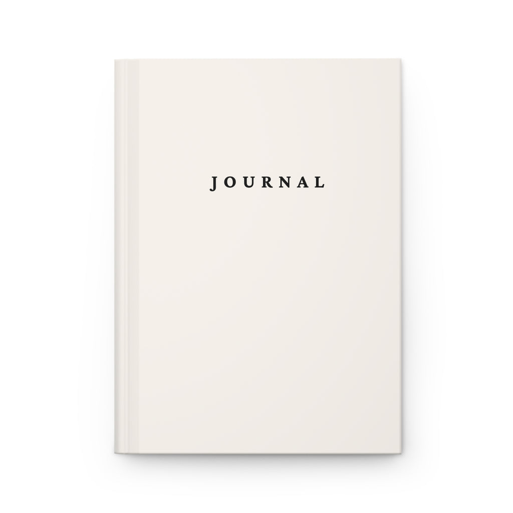 Minimalist Hardcover Journal — Matte Cream Notebook with "JOURNAL" Text