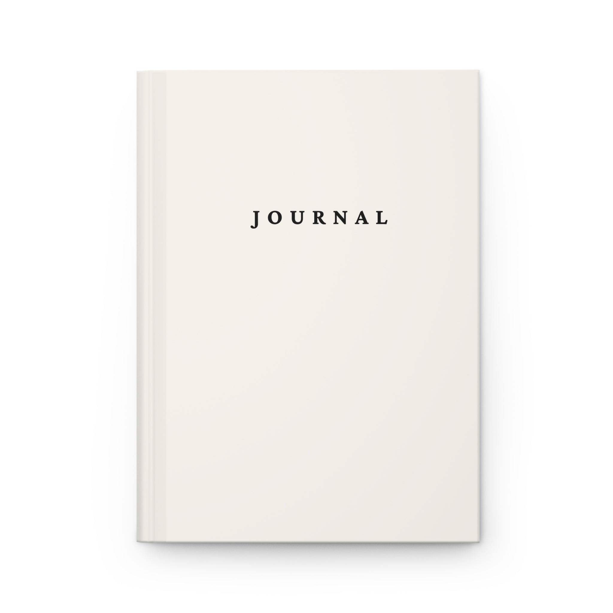 Minimalist Hardcover Journal — Matte Cream Notebook with "JOURNAL" Text