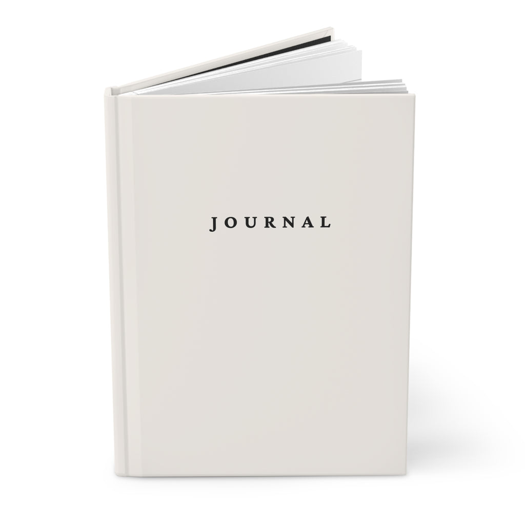 Minimalist Hardcover Journal — Matte Cream Notebook with "JOURNAL" Text