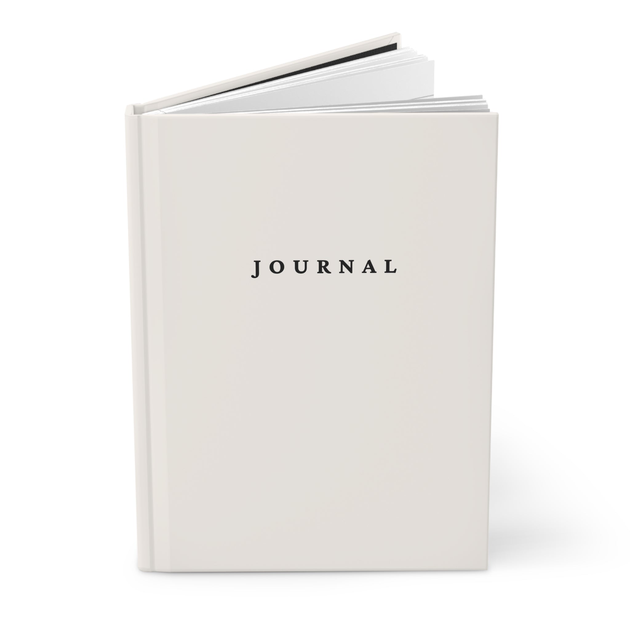 Minimalist Hardcover Journal — Matte Cream Notebook with "JOURNAL" Text